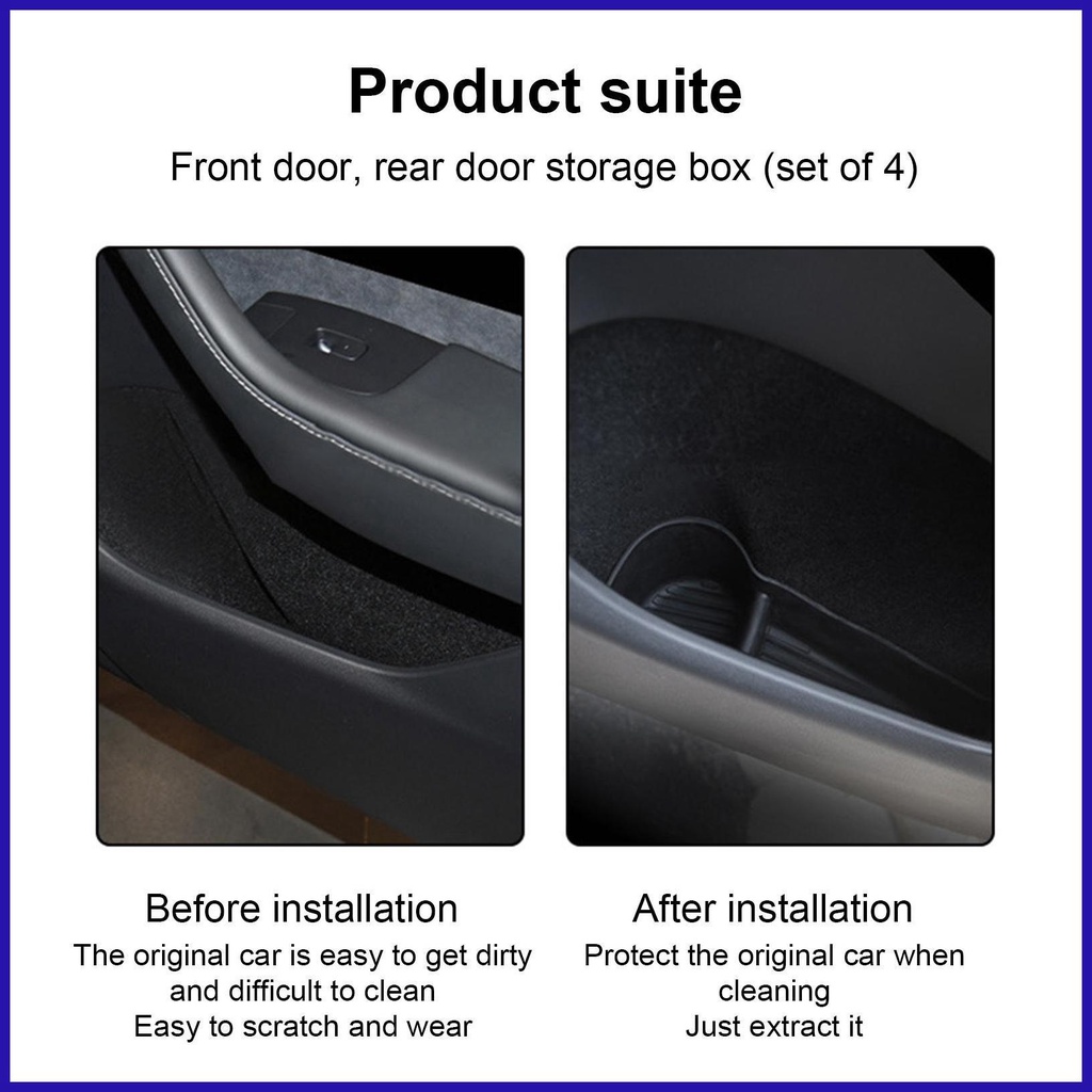 Khay Đựng Đồ Gắn Tay Nắm Cửa Sau Xe Hơi Tesla Model 3 Model Y 2021 2020 2022Front