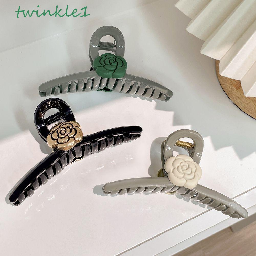 TWINKLE Kẹp Tóc Móng Vuốt Đính Hoa Trà Lấp Lánh Thiết Kế Thời Trang Cổ Điển Dễ Thương Cho Bé Gái