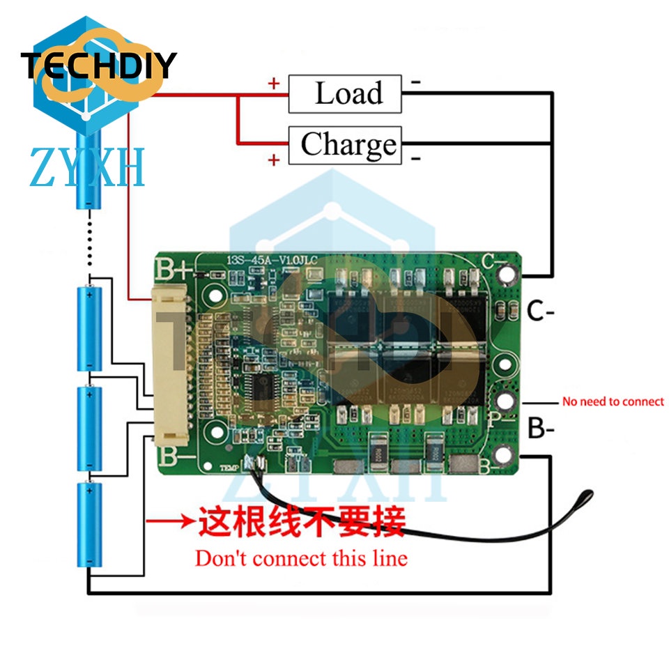 Bảng Mạch Sạc Pin Lithium 13S 48V 30A 18650 Bảo Vệ Cho Xe Đạp Điện / Xe Máy