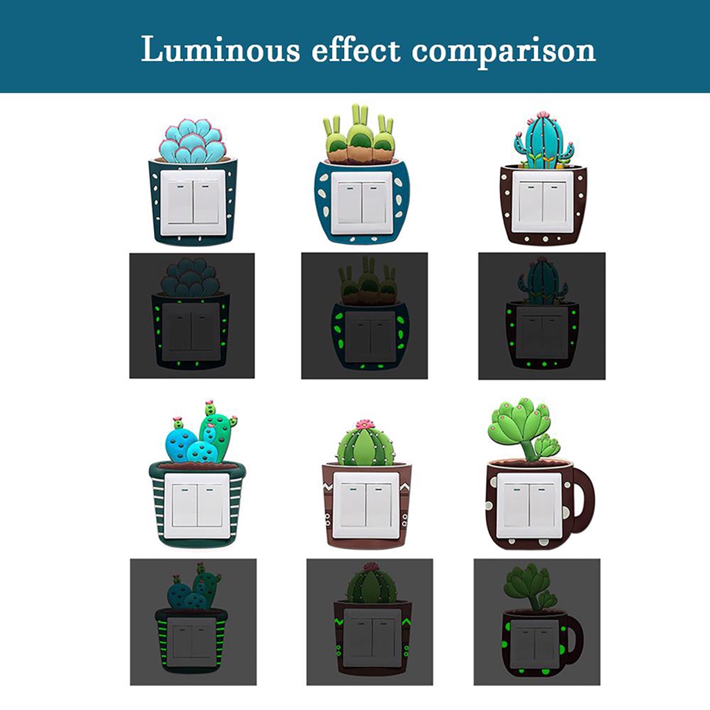 1 Tấm Sticker Dán Công Tắc Màu Dạ Quang 3D DIY Dễ Thương Có Thể Tháo Gỡ