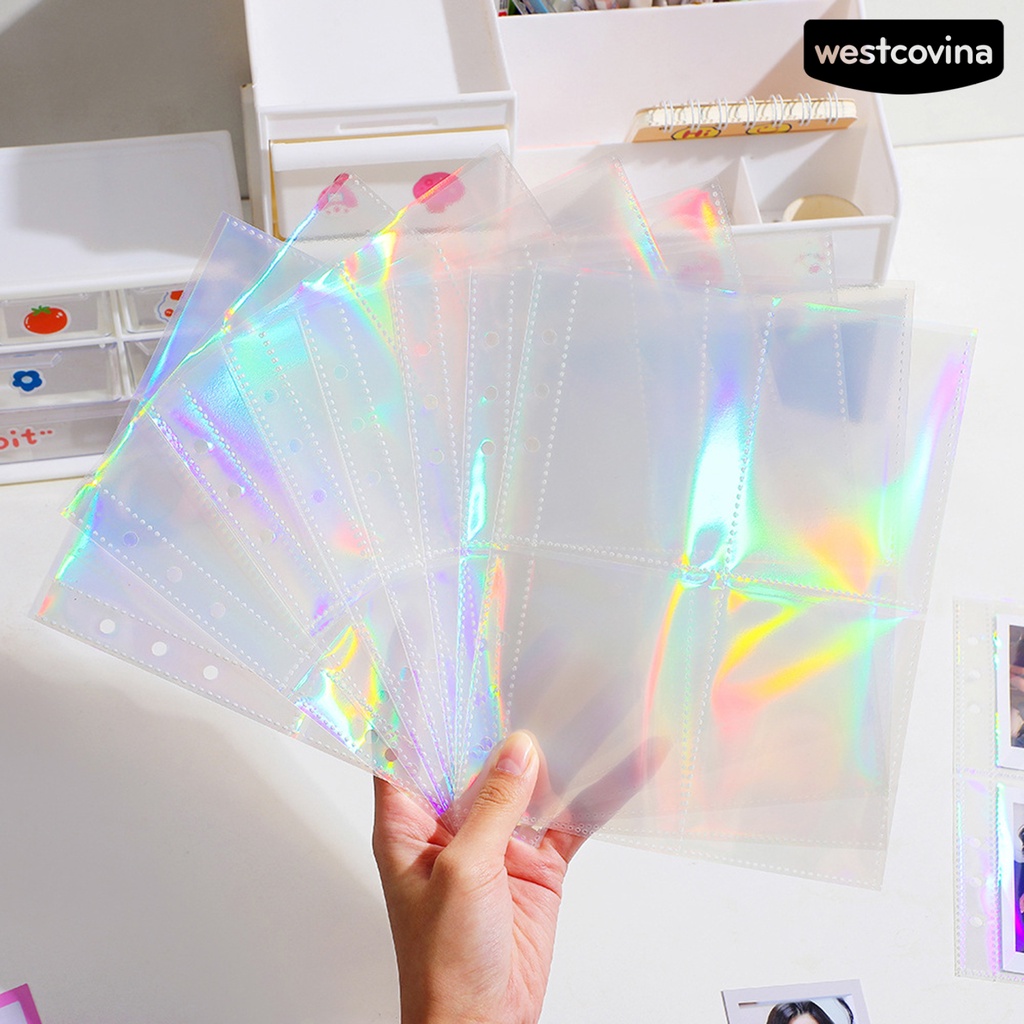 [WSTN] [WSTN] [WSTN]✎Bộ 10 Tấm Lót Trong Suốt 6 Lỗ 44990 Inch 44961 Dùng Trang Trí Sổ Tay DIY