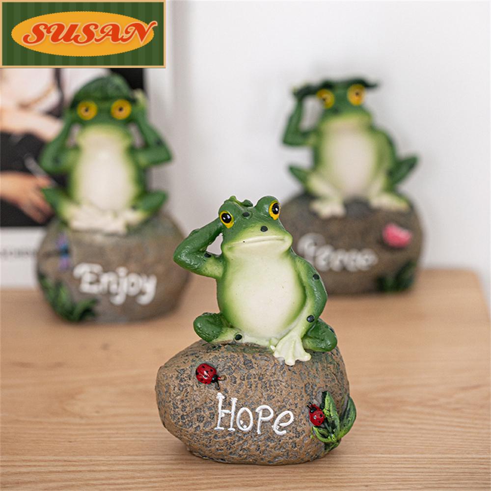 SUSANS Mô Hình Tượng Ếch Đá Vui Nhộn Trang Trí Sân Vườn