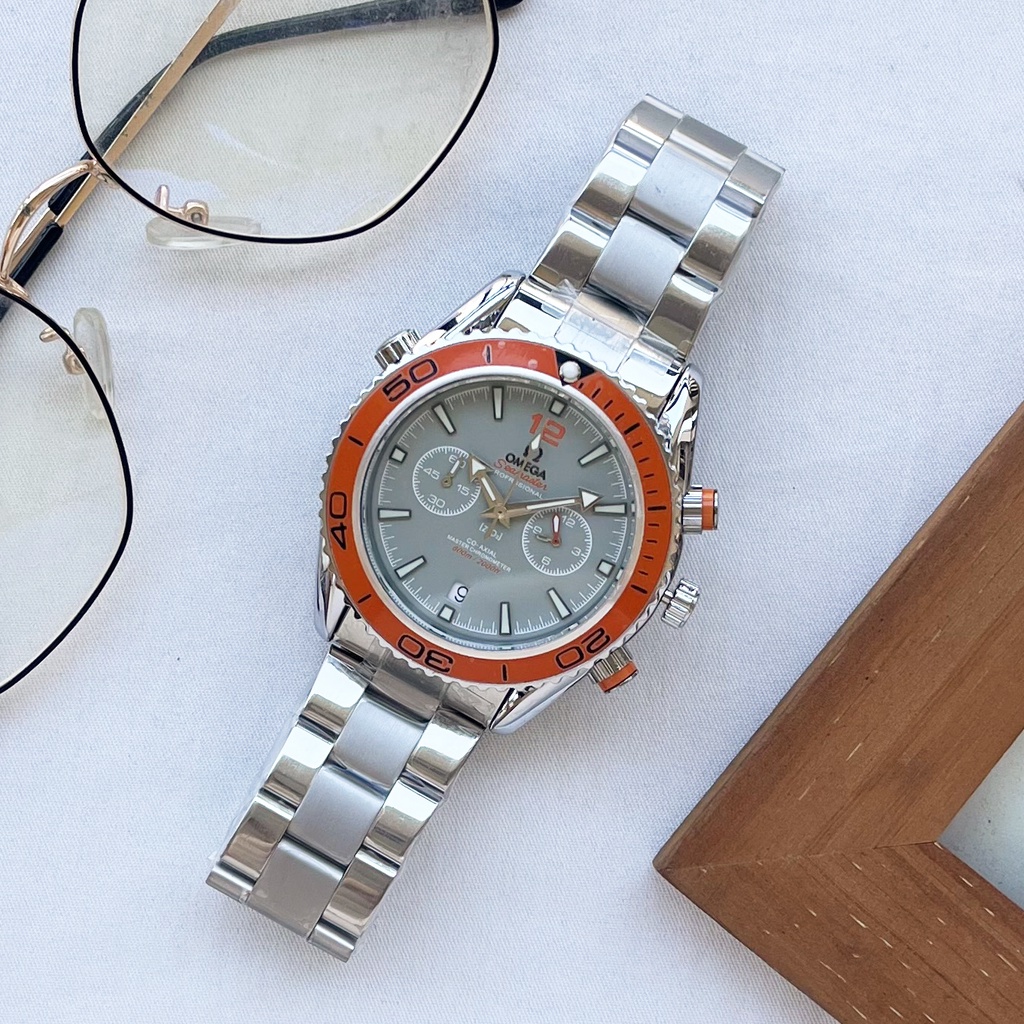 Đồng Hồ Đeo Tay 0mega Đa Chức Năng Chống Thấm Nước Bằng Kim Loại Màu Trơn Thời Trang Cho Nam