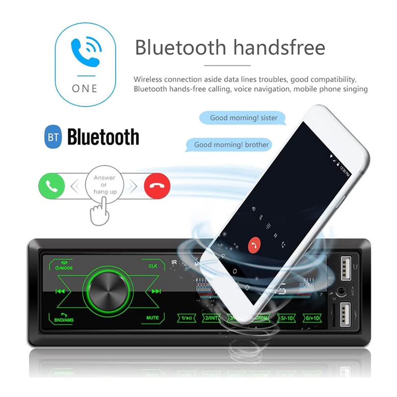 Màn Hình Cảm Ứng Bluetooth 4X60W 7 Màu 2USB / SD / AUX Bluetooth 87.5-108M Cho Xe Hơi
