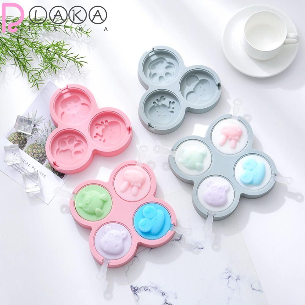 LAKAMIER 2 Khuôn Làm Kem Que 4 Ngăn Và 3 Ngăn Bằng Silicone