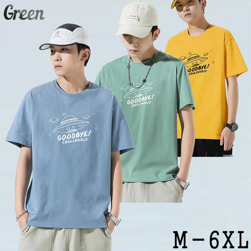 Áo Thun Cotton Mùa Hè 2023 Dáng Rộng Tay Cộc In Chữ Đơn Giản Phong Cách Hong Kong Cho Nam