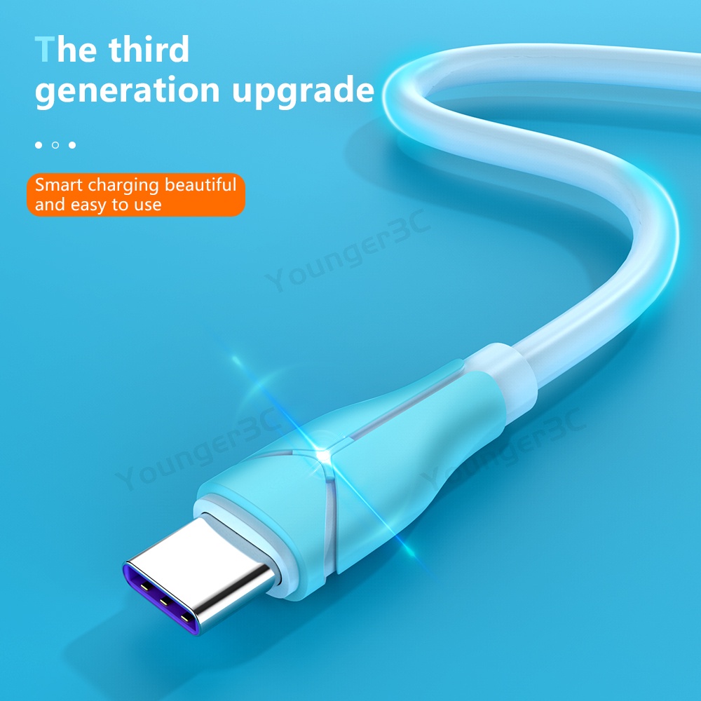 Dây Cáp Sạc Nhanh 5A Micro Type C Mềm Mại Tự Dính An Toàn Dành Cho ios / Android