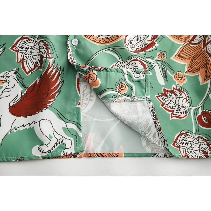 Áo Sơ Mi Tay Ngắn In Hoa Phong Cách Hawaii Hồng Kông Cổ Điển Thời Trang Đi Biển Cho Nam Và Nữ