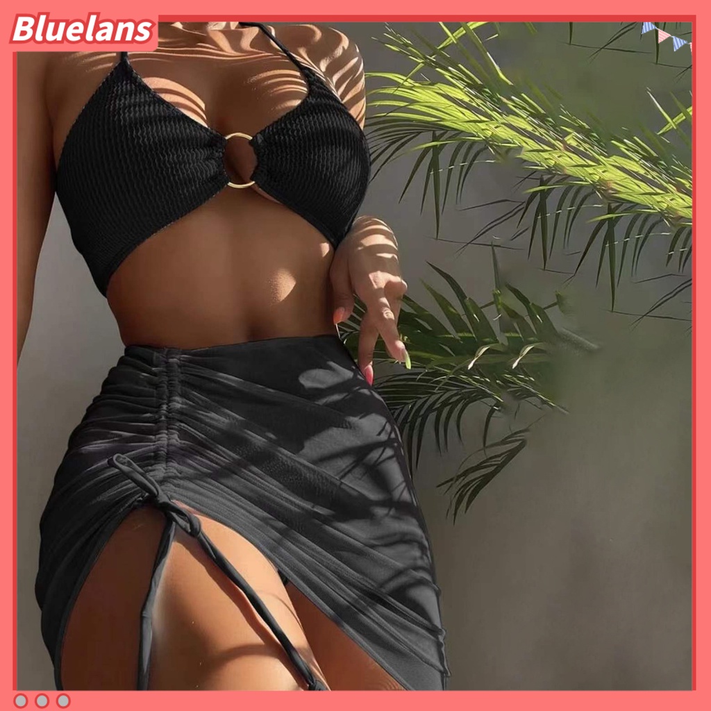 Bộ Bikini 3 Mảnh Hở Lưng Có Dây Rút Gợi Cảm Cho Nữ