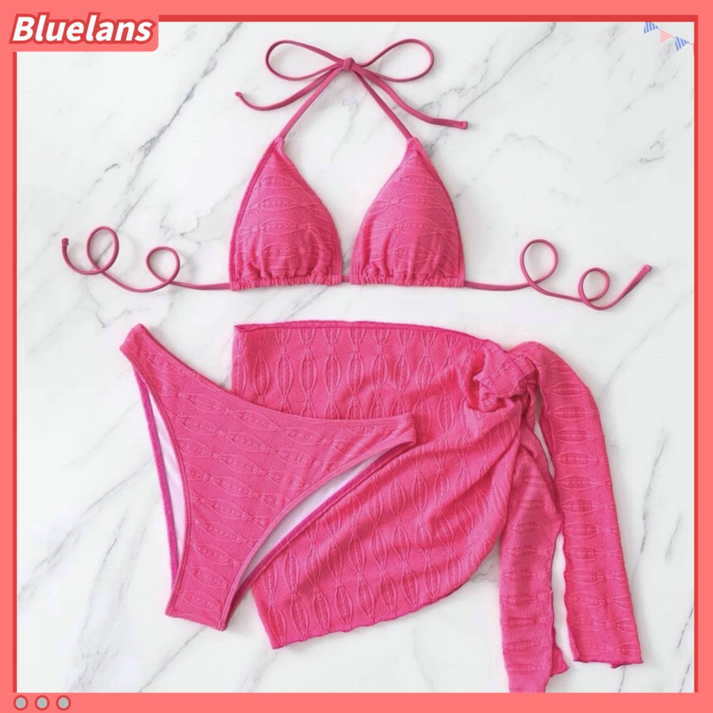 Bộ Bikini 3 Mảnh Màu Sắc Thời Trang Quyến Rũ Cho Nữ
