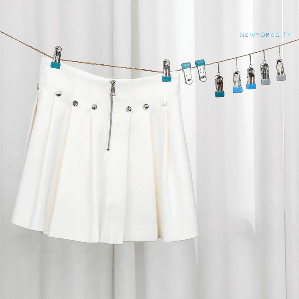 Set 10 Kẹp Phơi Quần Áo NY-10 Bằng Kim Loại Chống Trượt Chống Rách Tiện Dụng