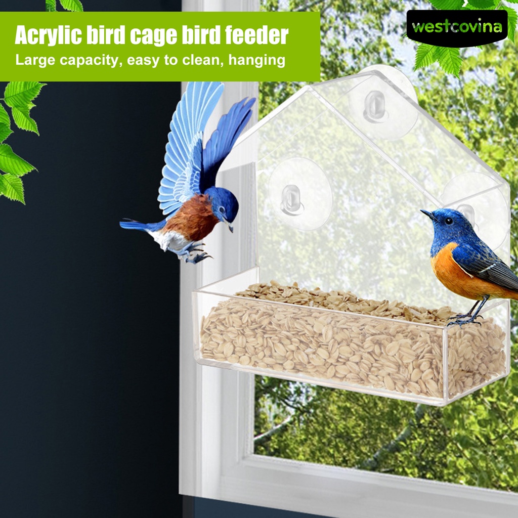 [COD]♞Khay Đựng Thức Ăn Dung Tích Lớn Thiết Kế Cốc Hút Chống Mài Mòn Tiện Dụng Cho Chim Cảnh