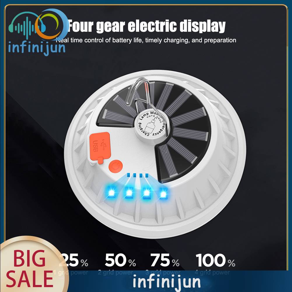 Đèn Cắm Trại 120 Bóng LED 2400LM / 1200mAh Kèm Móc Tiện Lợi