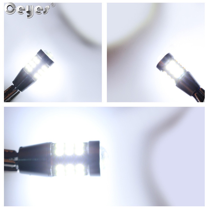 Set 2 Đèn LED Tín Hiệu 1156 P21W BA15S 7440 W21W 12V T15 W16W 3030 Ánh Sáng Trắng Dành Cho Ô Tô