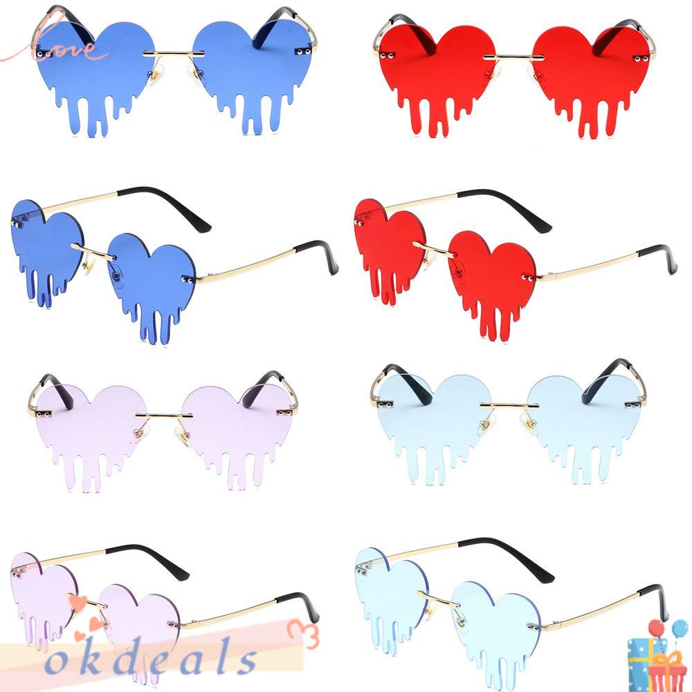 OKDEALS Kính Mát Hình Trái Tim Đính Đá Sang Trọng