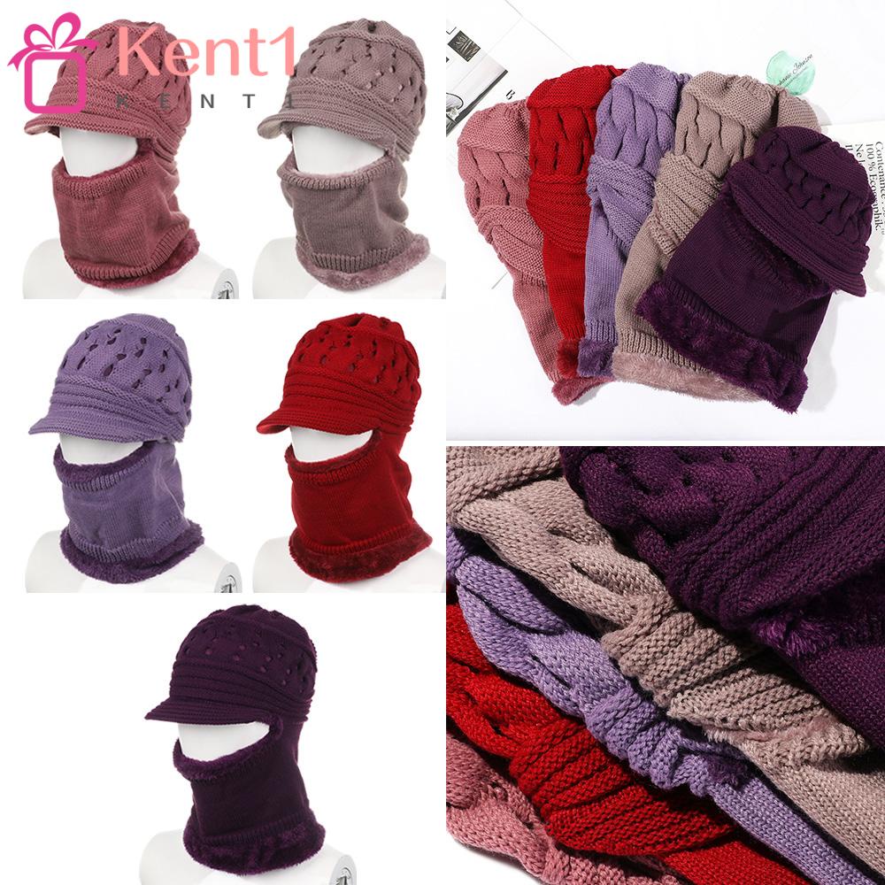 KENT1 Mũ Len Nhung Dày Chắn Gió Giữ Ấm Mùa Đông Cho Nữ
