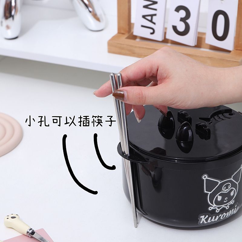 Bát Ăn Mì Bằng Thép Không Gỉ 304 Sức Chứa Lớn Có Nắp Đậy Tiện Lợi Dành Cho Học Sinh