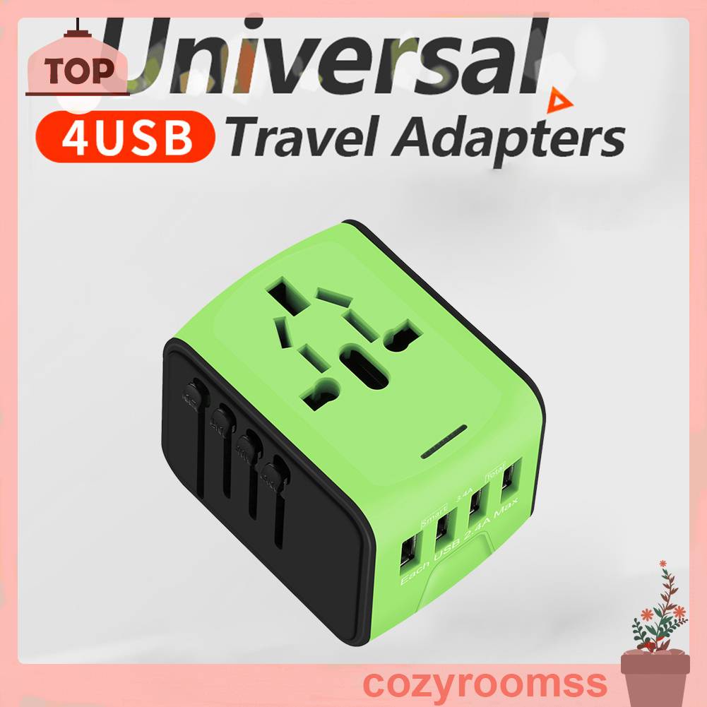 Ổ CắM SạC 4 CổNg Usb TiệN DụNg Cho AU UK EU US