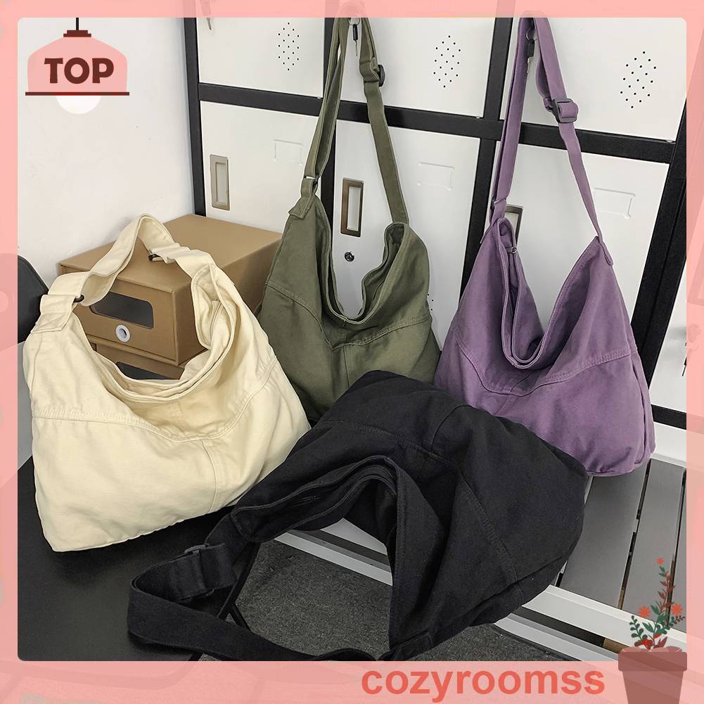 Túi Xách Canvas Màu Trơn Đơn Giản Thời Trang Cho Nữ