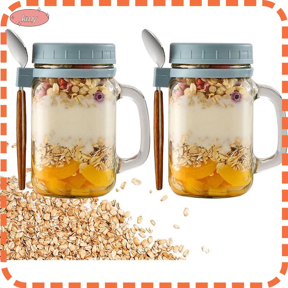 KRNY Hũ Thủy Tinh 450ml Có Nắp Và Tay Cầm Tiện Dụng Đựng Gia Vị