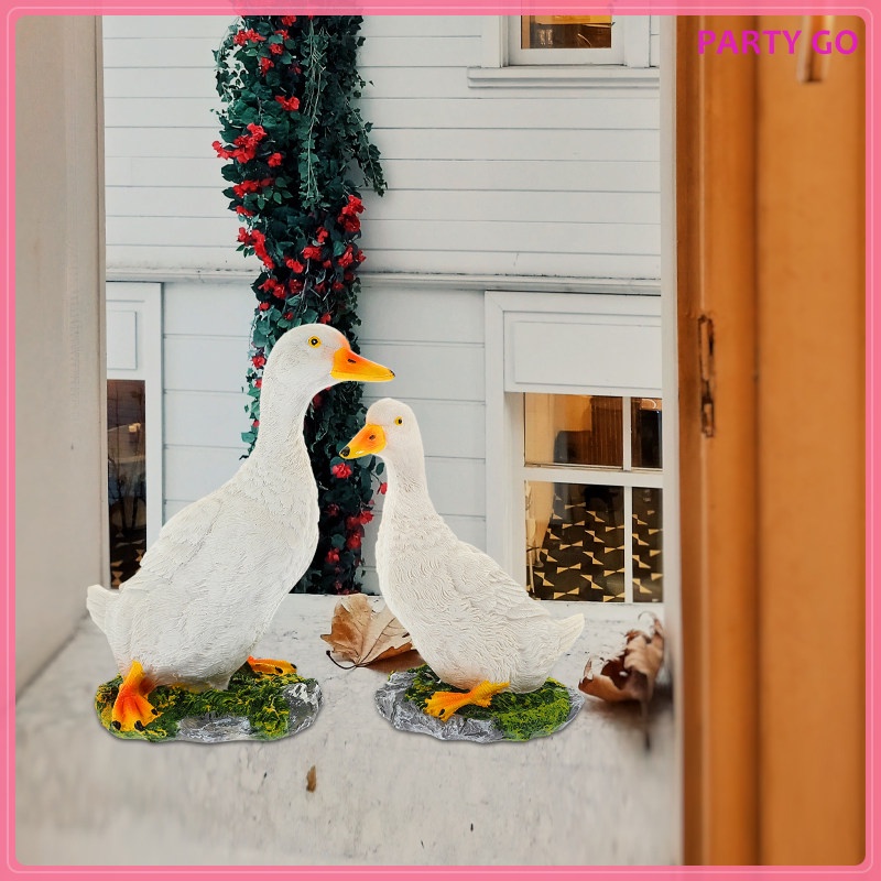 Bộ 2 Chú Vịt Nhỏ Bằng Nhựa Resin Trang Trí Bảng Điều Khiển Xe Hơi