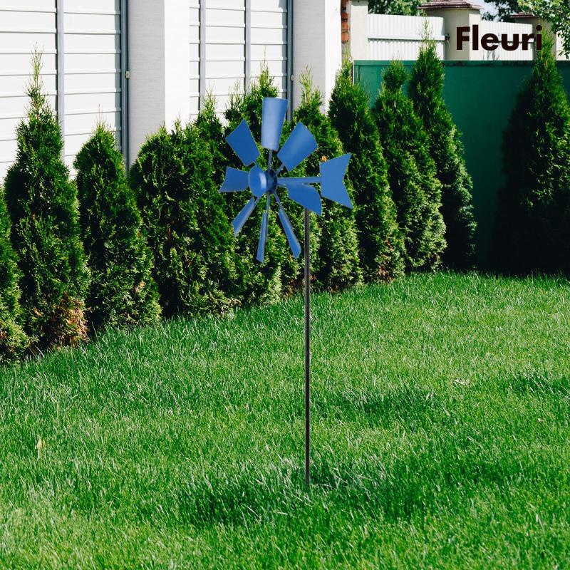 Đồ Chơi Điêu Khắc Gió Hình Cối Xay Gió Bằng Sắt Trang Trí Sân Vườn