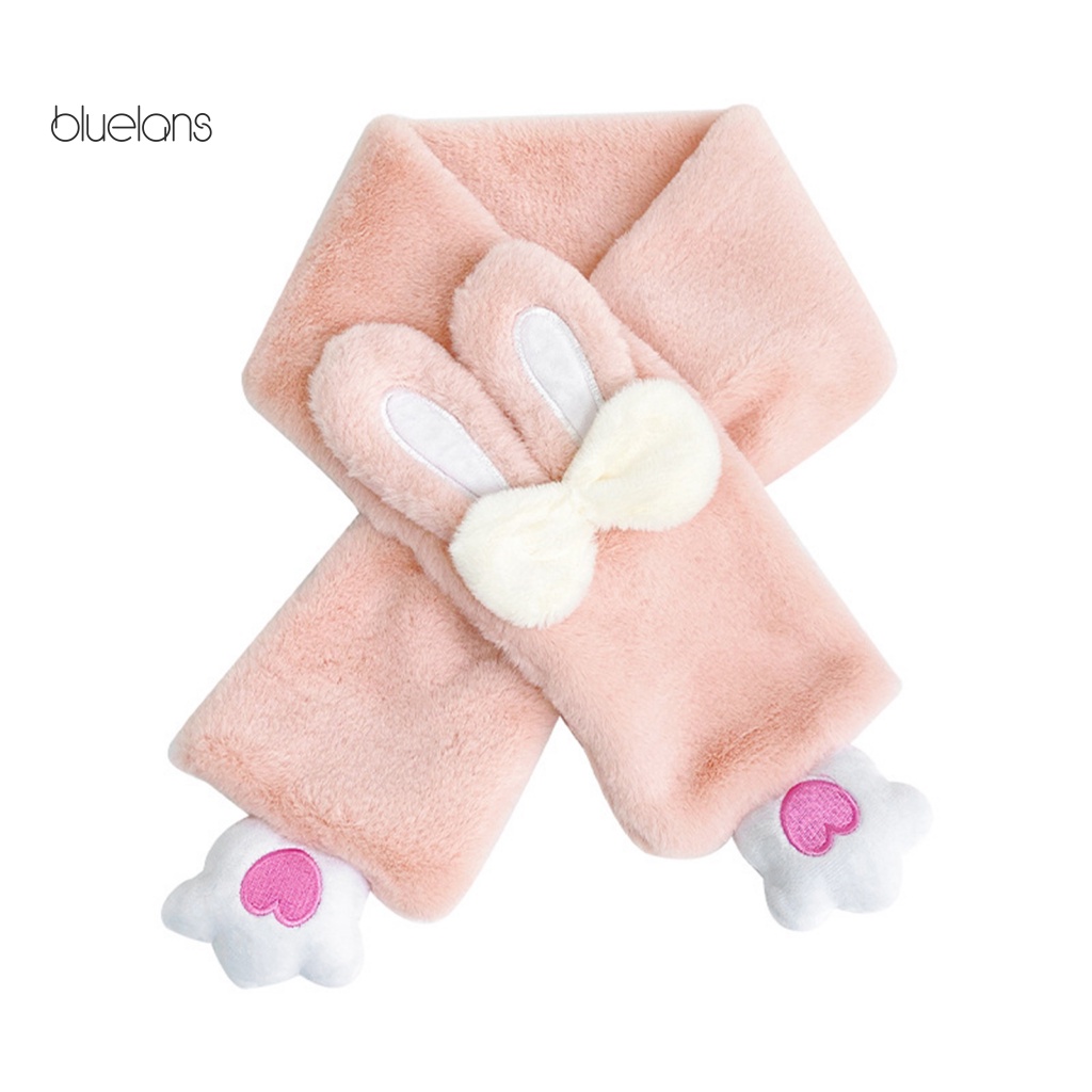 Khăn Choàng Cổ Lông Nhung Họa Tiết Thỏ Hoạt Hình Thời Trang Thu Đông Cho Nữ