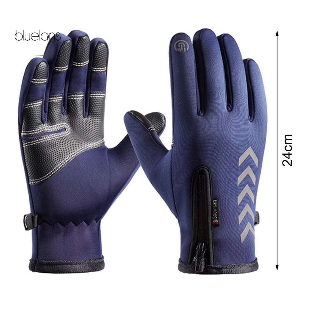 1 Đôi Găng Tay Lông Nhung Giữ Ấm Cảm Ứng Màu Trơn Chống Văng