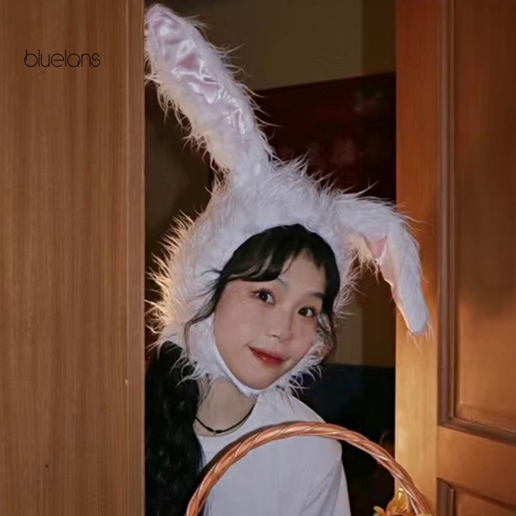 Mũ Beanie Mềm Dày Dặn Giữ Ấm Tai Thỏ Màu Trơn Thời Trang Mùa Đông Dành Cho Nữ