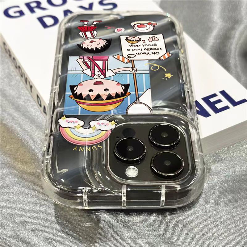 Ốp Điện Thoại Mềm Trong Suốt In Hình Bướm Maruko Cho Iphone 14Promax 1312 / 11 7 / 8plus xr / sins FXCP