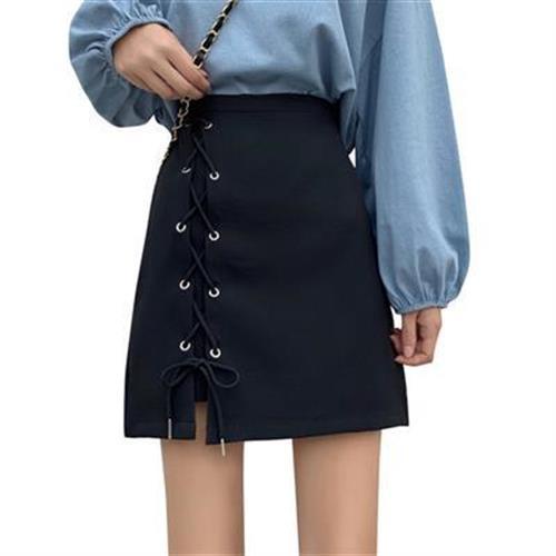 Chân Váy Lưng Cao Cột Dây Phong Cách Preppy Thời Trang Cho Nữ