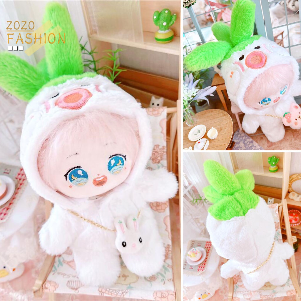 Bộ Áo Liền Quần Mềm Mại Hình Rau Củ Quả Dễ Thương Cho Búp Bê 20cm