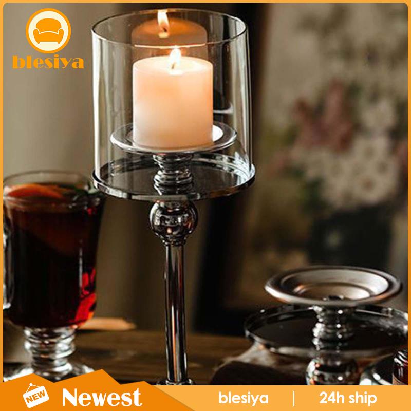 Giá Đỡ Đèn Cầy Bằng Thủy Tinh Và Đế Kim Loại Bền Hiện Đại