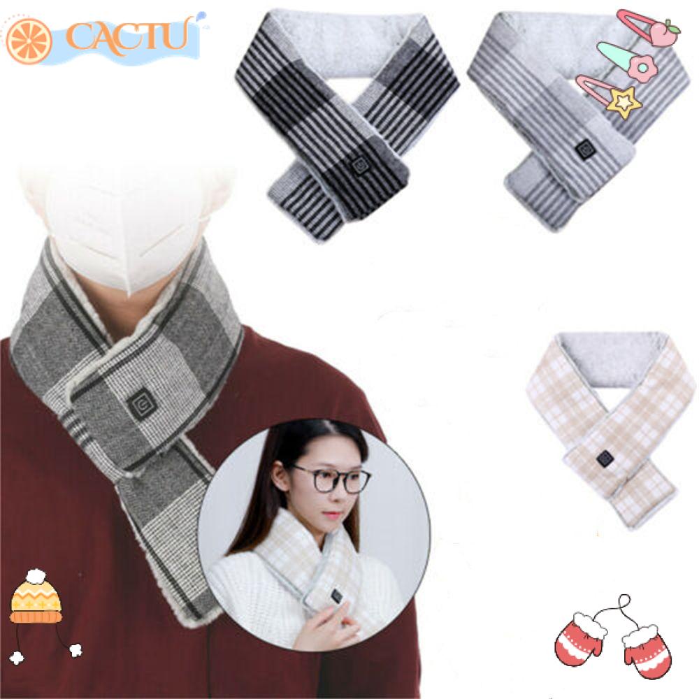CACTU Khăn Choàng Lông Thỏ Giữ Ấm Mùa Đông Thời Trang Có Thể Sạc Lại Bằng Cổng USB