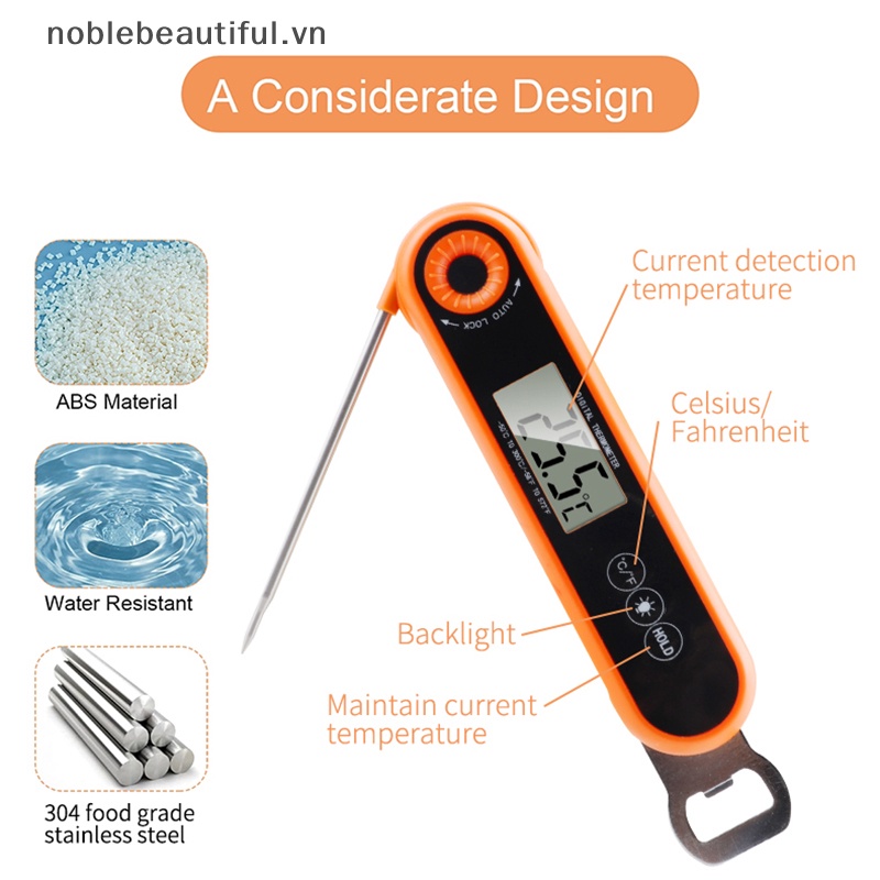 Nhiệt Kế Kỹ Thuật Số Đo Nhiệt Độ Thịt Chống Thấm Nước Tức Thì Dùng Trong Nấu Ăn