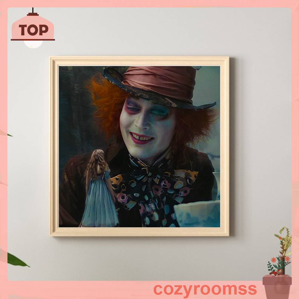 Bộ Tranh Đính Đá 5D Họa Tiết Alice in Wonderland Độc Đáo DIY Dùng Trang Trí Nhà Cửa