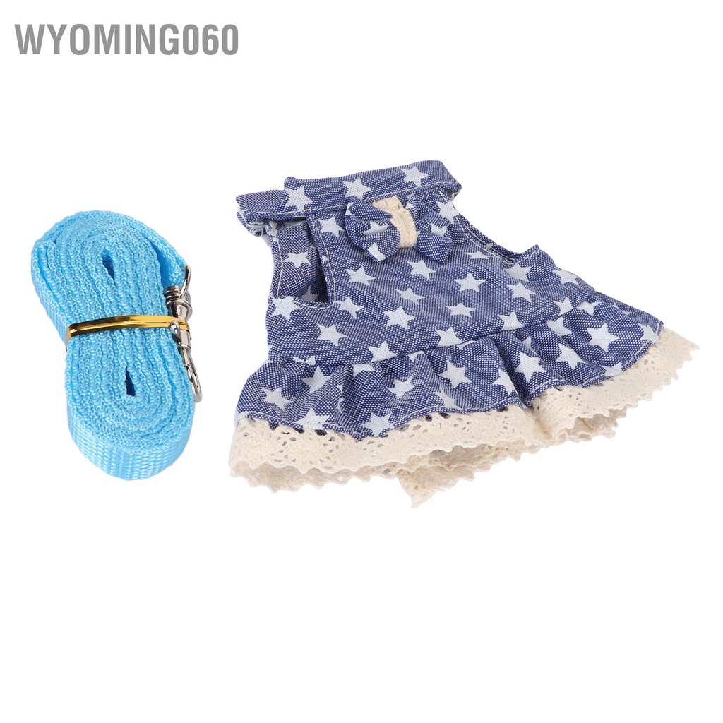 Wyoming060 Thỏ Dây Xích Dễ Thương Ngôi Sao Màu Xanh Có Thể Điều Chỉnh Mềm Thú Cưng Nhỏ Đầm Bộ Cho Hamster Chồn Lợn Guinea