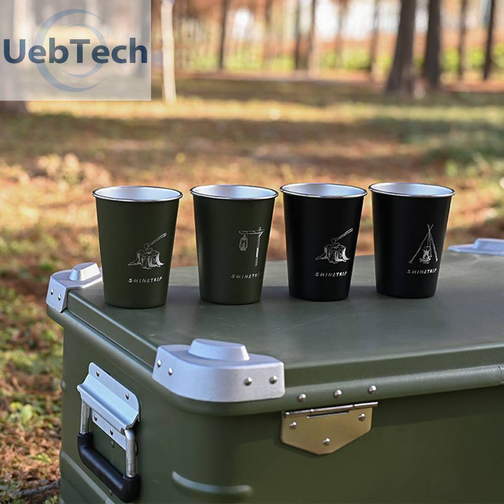 Set 4 Cốc Uống Rượu / Bia / Cà Phê Bằng Thép Không Gỉ Shinetrip Dùng Khi Đi Cắm Trại Ngoài Trời