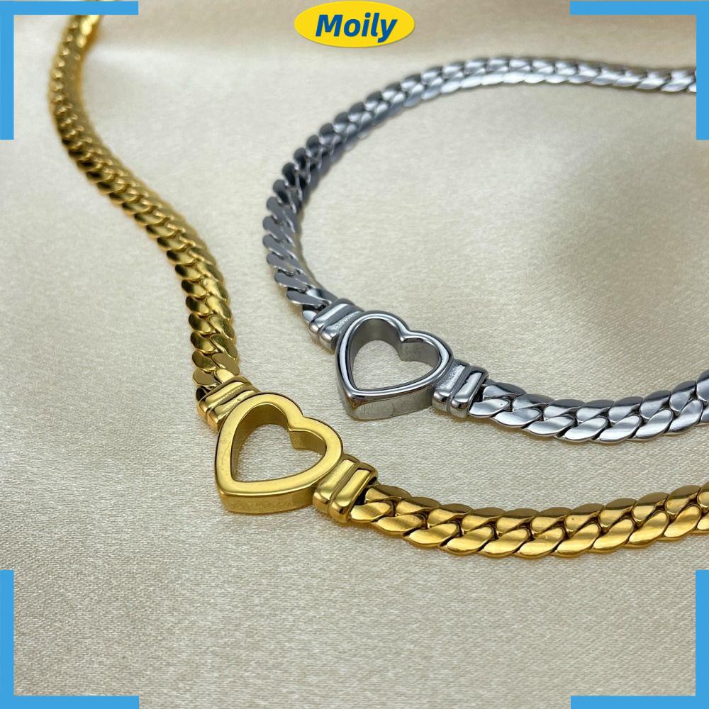 MOILYVN Vòng cổ Mạ Vàng Mặt Hình Trái Tim Thời Trang Cho Nữ