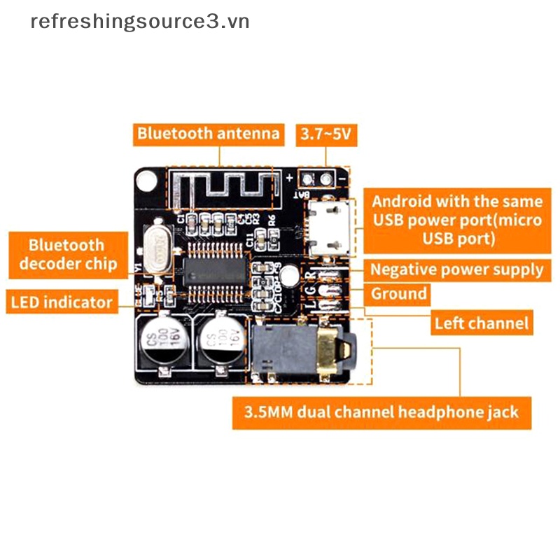 Bảng Mạch Nhận Tín Hiệu Âm Thanh Bluetooth 5.0 mp3 Không Mất Chuyên Dụng 3.vn