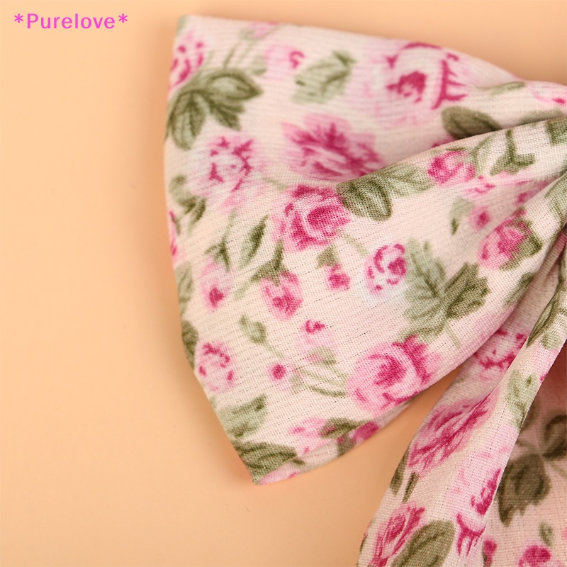 Kẹp Tóc Đính Nơ Ruy Băng In Hoa Xinh Xắn Cho Nữ Mới