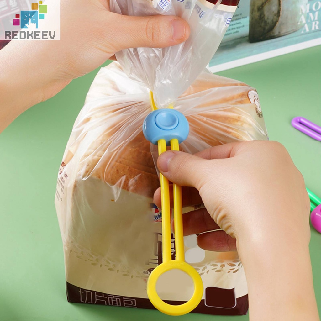 Set 6 / 10 Dây Buộc Túi Thực Phẩm Có Thể Tái Sử Dụng Màu Sắc Ngẫu Nhiên