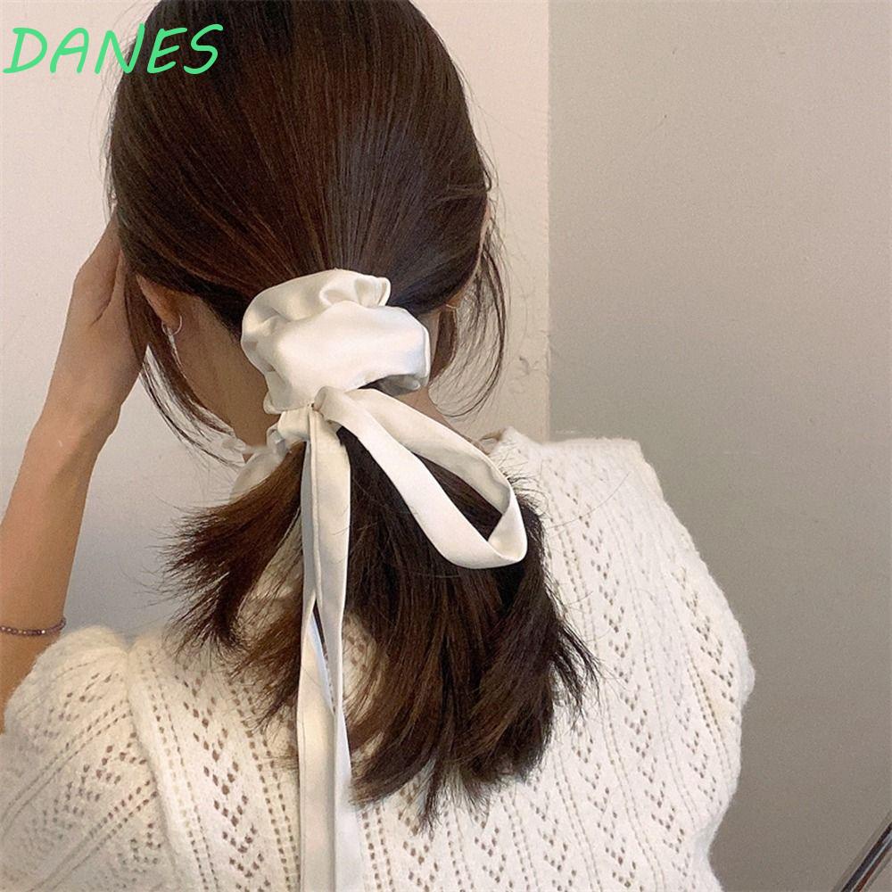 DANES Dây Cột Tóc Đính Nơ Ruy Băng Cỡ Lớn Phong Cách Hàn Quốc Dễ Thương Cho Nữ