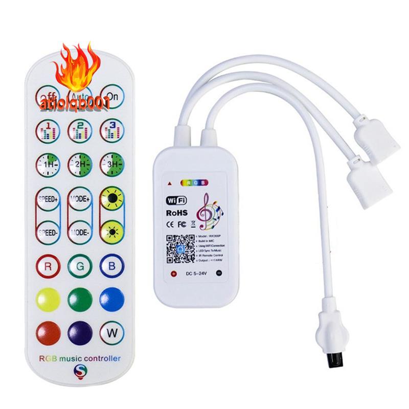 Bộ Điều Khiển WiFi RGB Cho Dây Đèn LED 3528 2835 5050 RGB Kèm Điều Khiển Từ Xa 24 Nút