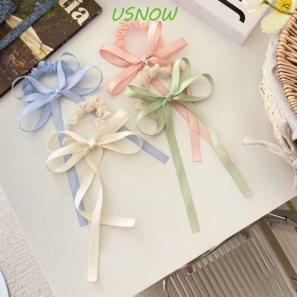 USNOW Dây Buộc Tóc Thắt Nơ Ruy Băng Co Giãn Phong Cách Hàn Quốc Cho Nữ