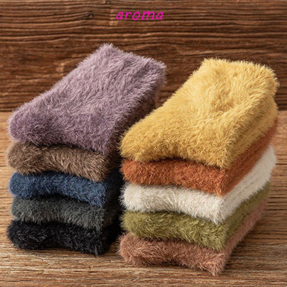 AROMA Vớ Dày Giữ Ấm Thoáng Khí Màu Trơn Thời Trang Cho Nữ