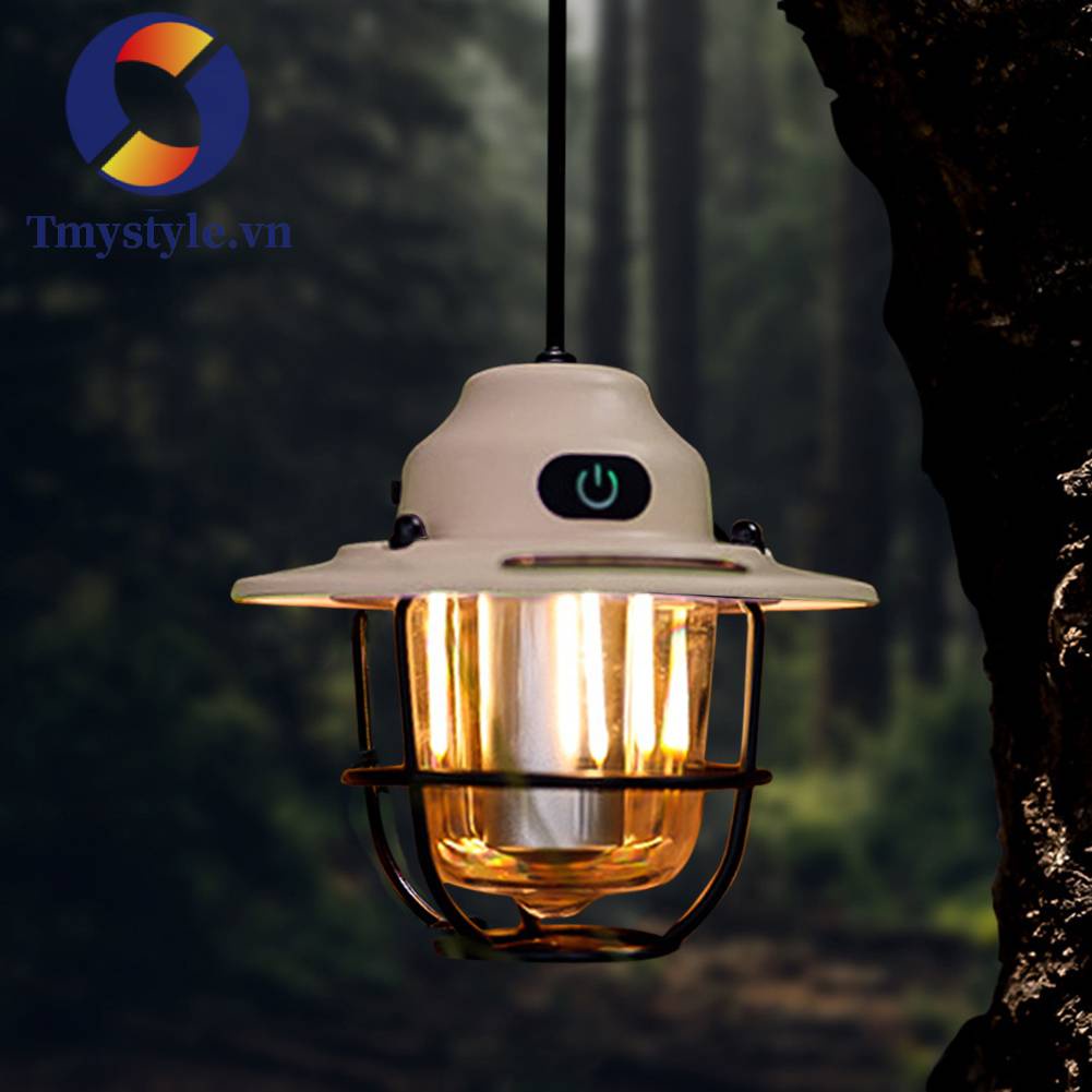 Đèn LED Cắm Trại 2000mAh IPX4 Sạc USB Phong Cách Vintage