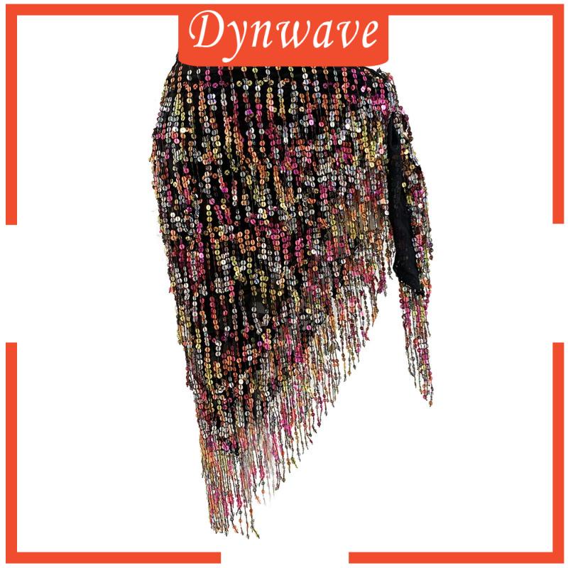 Khăn Choàng Tua Rua Đính Kim Sa Lấp Lánh Dùng Biểu Diễn Múa Bụng