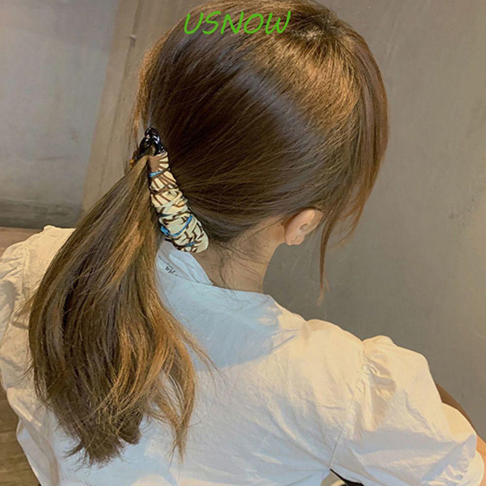USNOW Kẹp Tóc Bằng Vải Resin Phong Cách Cổ Điển Cho Nữ