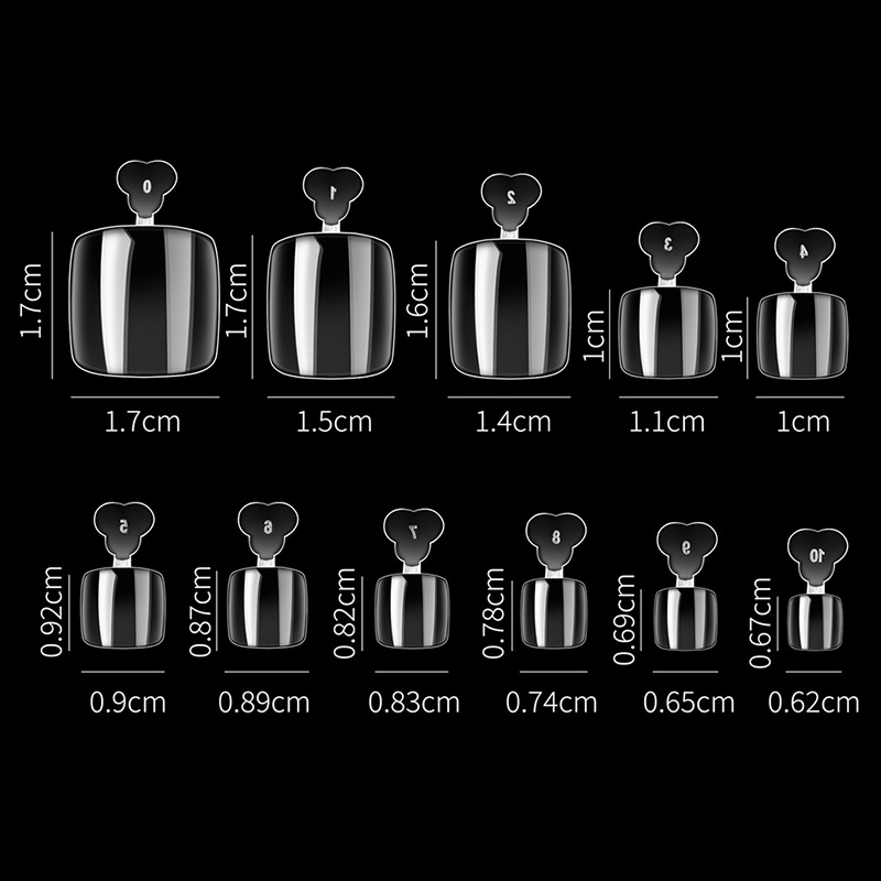 Set 550 Móng Chân Giả Trong Suốt Siêu Mỏng Dạng Nhấn Thời Trang